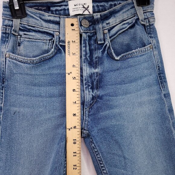 Anthropologie McGuire Jeans Valletta Straight Fringe Cropped Denim Size 25 - Picture 7 of 16